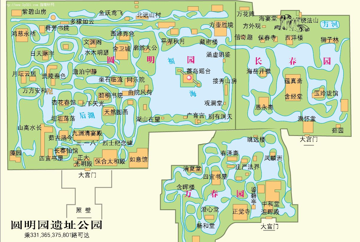 圆明园遗址公园地图